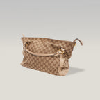 Gucci Miss GG Borsa a Spalla in Tela GG Monogram Beige e Marrone con Finiture in Pelle Beige e Dettagli Dorati