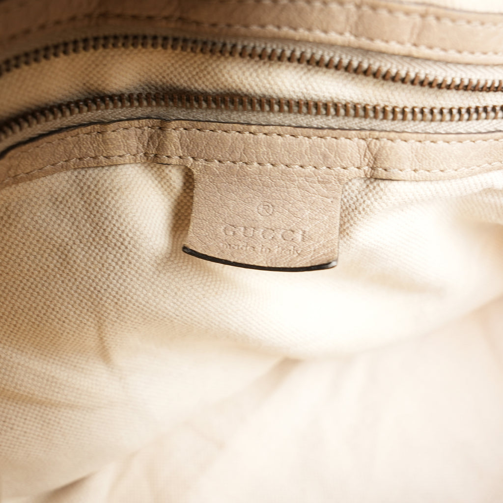 Gucci Miss GG Borsa a Spalla in Tela GG Monogram Beige e Marrone con Finiture in Pelle Beige e Dettagli Dorati