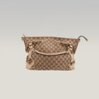 Gucci Miss GG Borsa a Spalla in Tela GG Monogram Beige e Marrone con Finiture in Pelle Beige e Dettagli Dorati