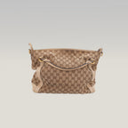 Gucci Miss GG Borsa a Spalla in Tela GG Monogram Beige e Marrone con Finiture in Pelle Beige e Dettagli Dorati
