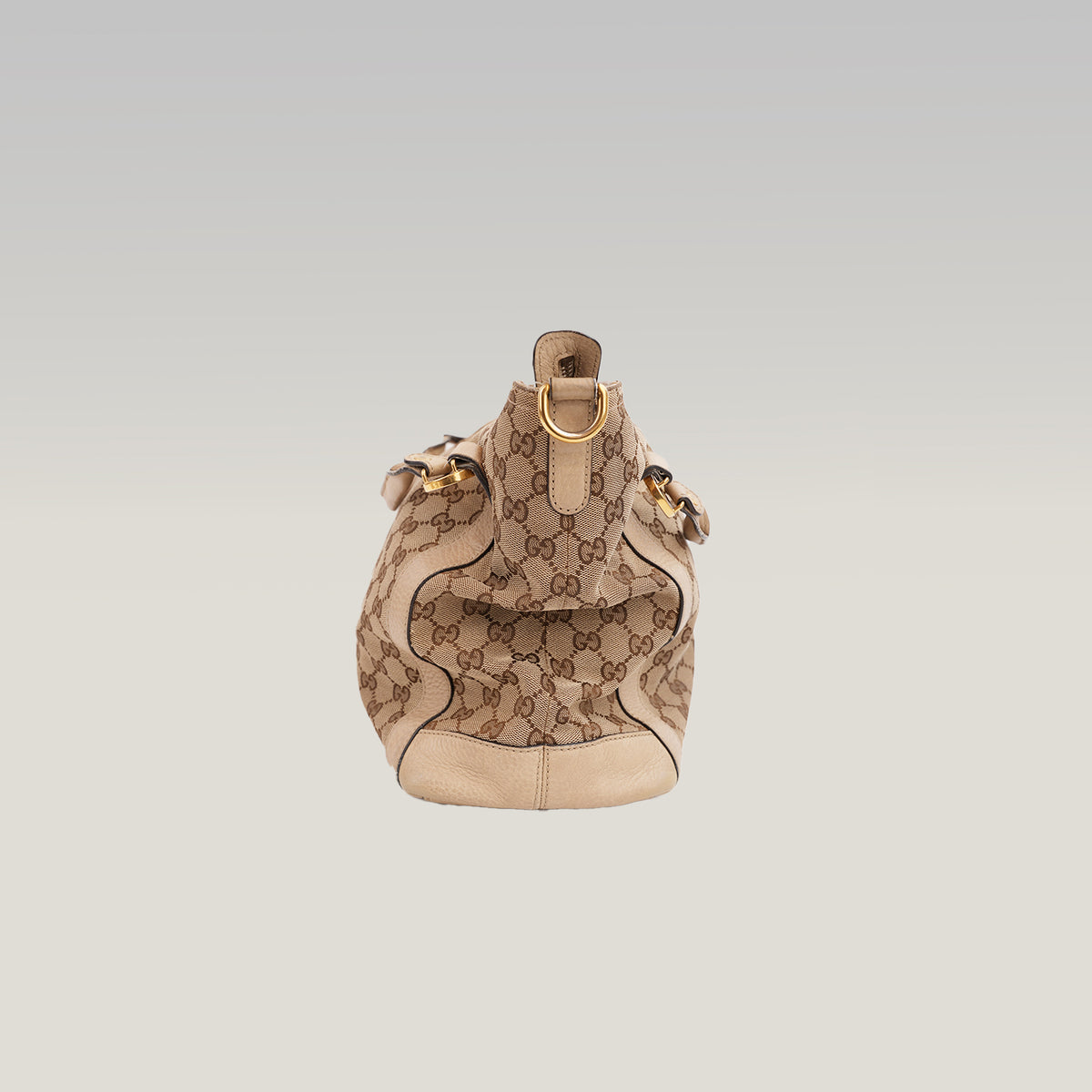 Gucci Miss GG Borsa a Spalla in Tela GG Monogram Beige e Marrone con Finiture in Pelle Beige e Dettagli Dorati