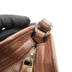 Gucci Bree Small Borsa a Mano in Tela GG Supreme Beige e Marrone con Finiture in Pelle