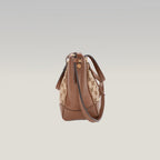 Gucci Bree Small Borsa a Mano in Tela GG Supreme Beige e Marrone con Finiture in Pelle