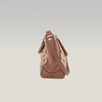 Gucci Bree Small Borsa a Mano in Tela GG Supreme Beige e Marrone con Finiture in Pelle