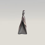 Gucci GG Marmont Borsa a Mano in Pelle Martellata Nera con Logo Double G Dorato e Manico Superiore