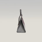 Gucci GG Marmont Borsa a Mano in Pelle Martellata Nera con Logo Double G Dorato e Manico Superiore
