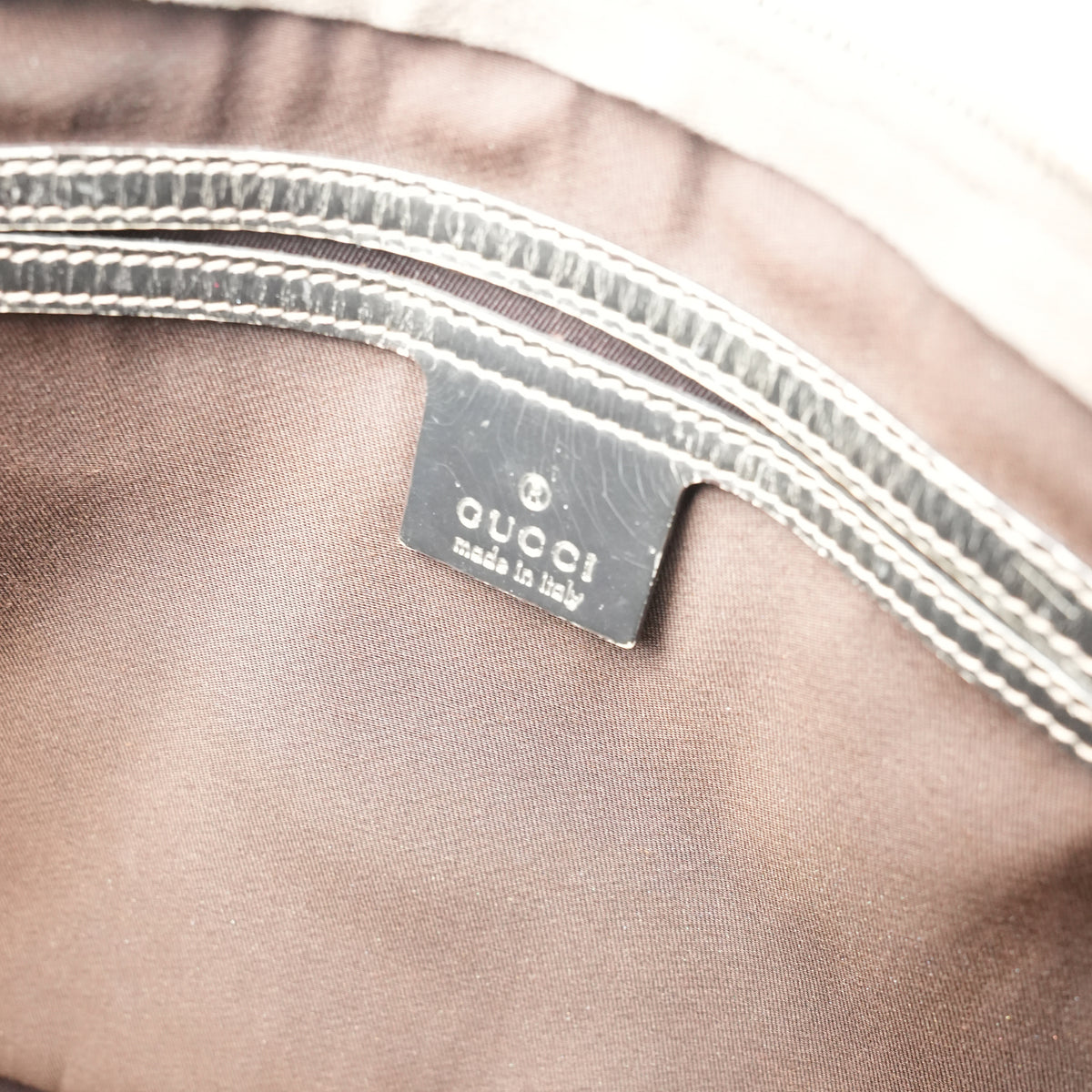 Gucci Joy Briefcase Borsa Portadocumenti in Tela GG Supreme Beige e Marrone con Finiture in Pelle Grigia