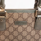 Gucci Joy Briefcase Borsa Portadocumenti in Tela GG Supreme Beige e Marrone con Finiture in Pelle Grigia