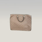 Gucci Joy Briefcase Borsa Portadocumenti in Tela GG Supreme Beige e Marrone con Finiture in Pelle Grigia
