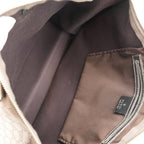Gucci Joy Briefcase Borsa Portadocumenti in Tela GG Supreme Beige e Marrone con Finiture in Pelle Grigia