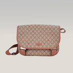 Gucci GG Supreme Monogram Stars Messenger Bag Beige Pink con Doppia Fibbia