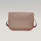 Gucci GG Supreme Monogram Stars Messenger Bag Beige Pink con Doppia Fibbia