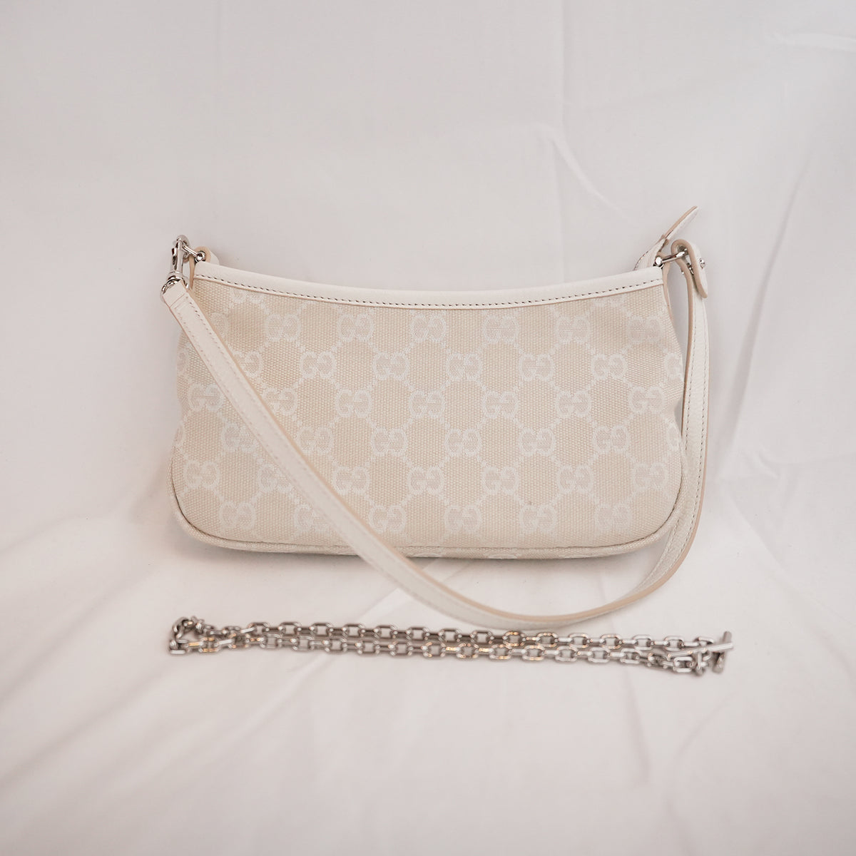 Gucci Gossip Small GG Canvas Shoulder Bag in Beige