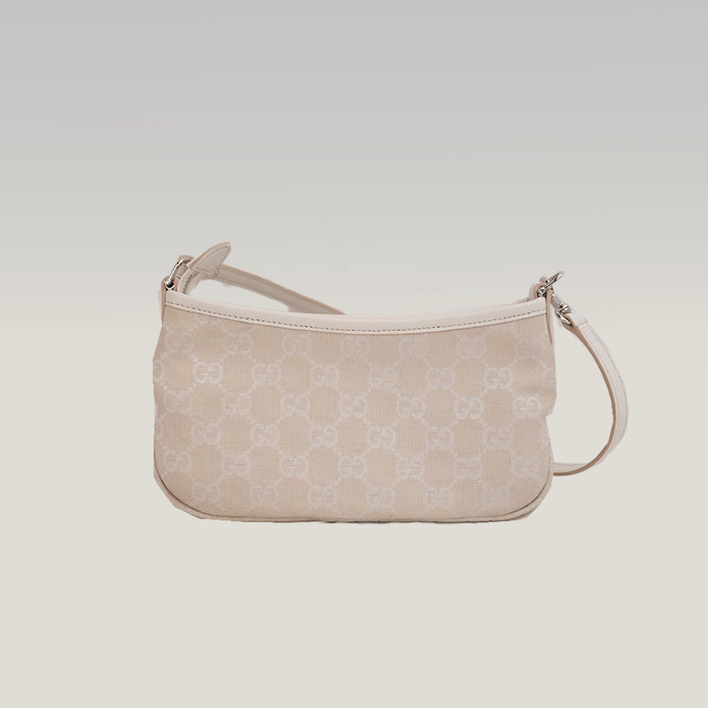 Gucci Gossip Small GG Canvas Shoulder Bag in Beige