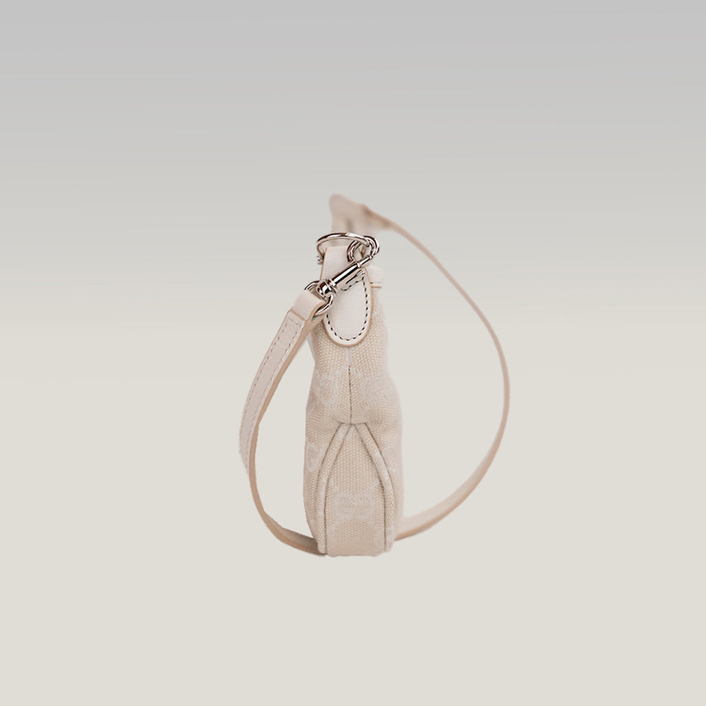 Gucci Gossip Small GG Canvas Shoulder Bag in Beige
