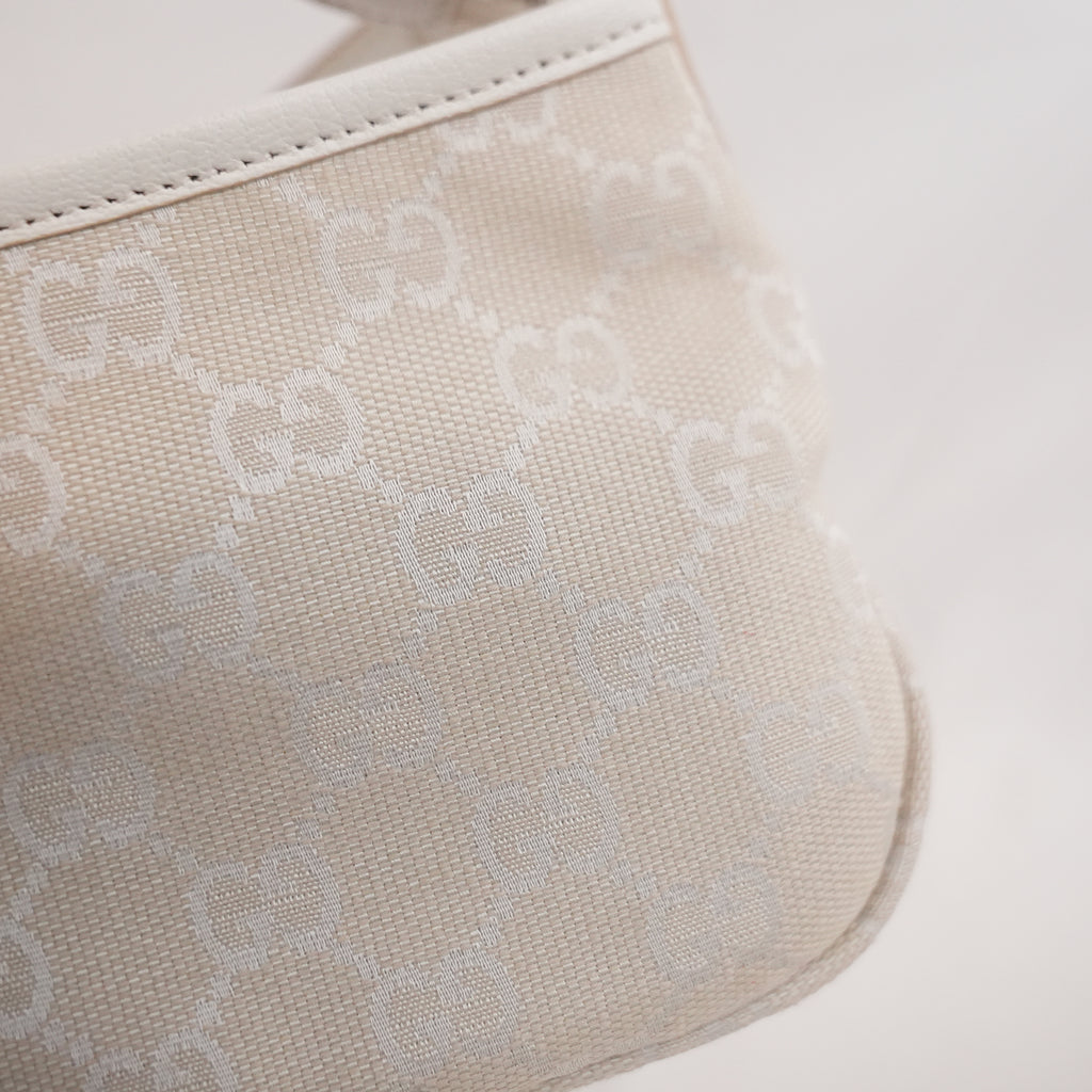 Gucci Gossip Small GG Canvas Shoulder Bag in Beige