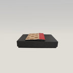 GUCCI Portacarte GG Beige e Marrone con Pelle Rossa – Condizioni Eccellenti con Scatola