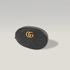 Gucci GG Marmont Marsupio Piccolo in Pelle Matelassé Nera con Logo Double G Dorato