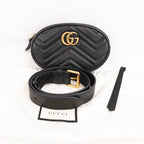 Gucci GG Marmont Marsupio Piccolo in Pelle Matelassé Nera con Logo Double G Dorato