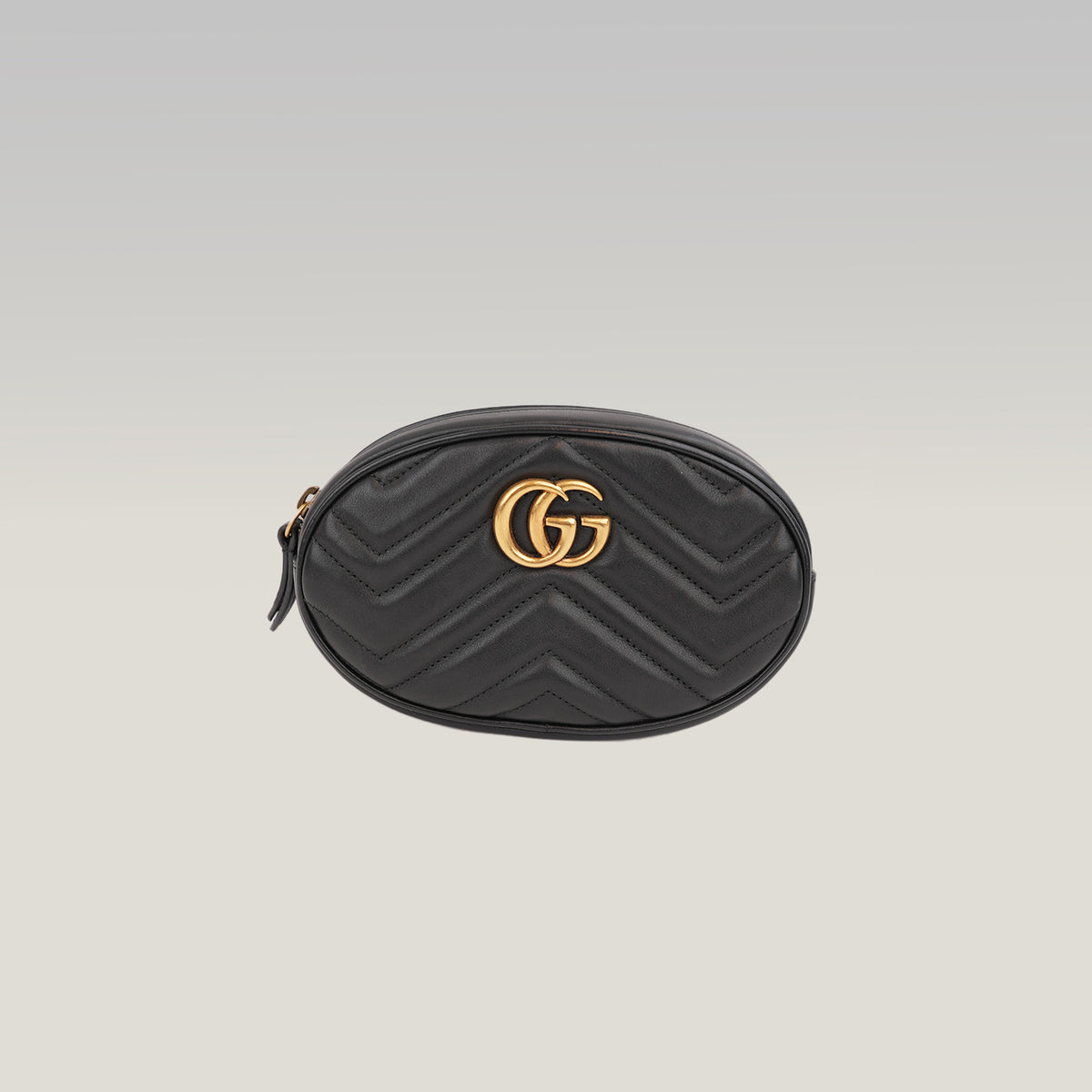 Gucci GG Marmont Marsupio Piccolo in Pelle Matelassé Nera con Logo Double G Dorato