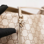 Gucci Bree Medium Guccissima Tote Bag Beige in Pelle con Doppio Manico e Tracolla