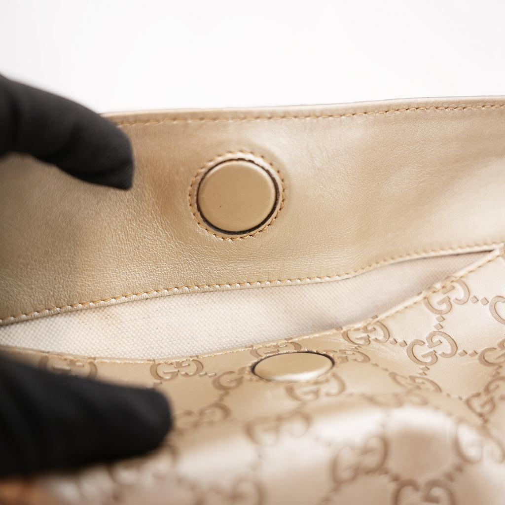 Gucci Bree Medium Guccissima Tote Bag Beige in Pelle con Doppio Manico e Tracolla