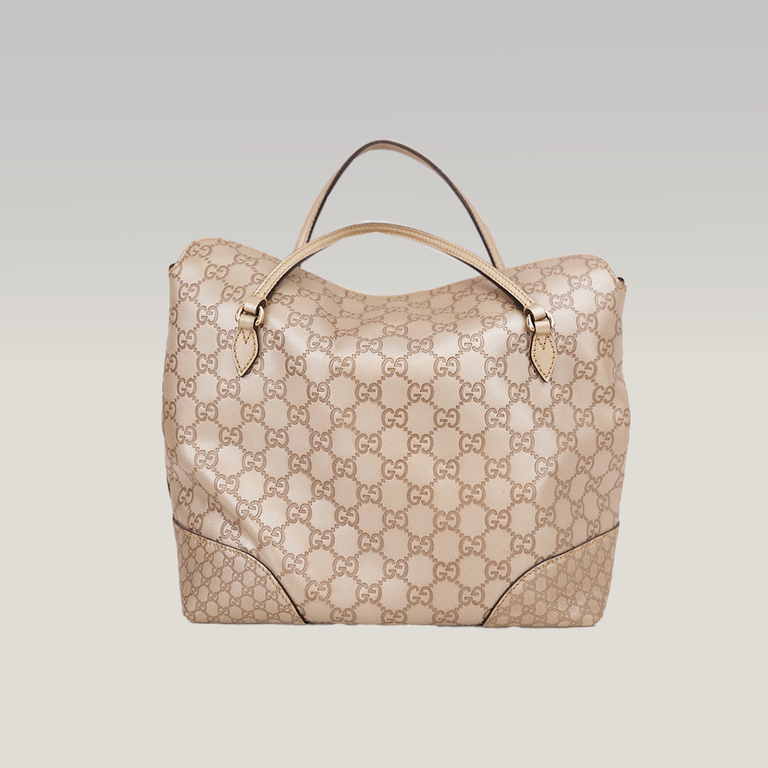 Gucci Bree Medium Guccissima Tote Bag Beige in Pelle con Doppio Manico e Tracolla