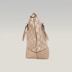 Gucci Bree Medium Guccissima Tote Bag Beige in Pelle con Doppio Manico e Tracolla
