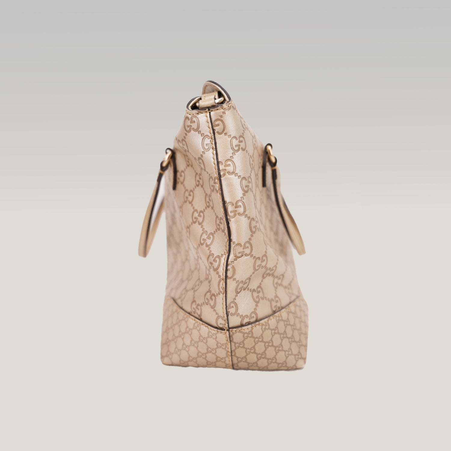Gucci Bree Medium Guccissima Tote Bag Beige in Pelle con Doppio Manico e Tracolla