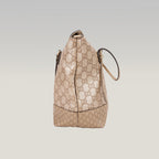 Gucci Bree Medium Guccissima Tote Bag Beige in Pelle con Doppio Manico e Tracolla