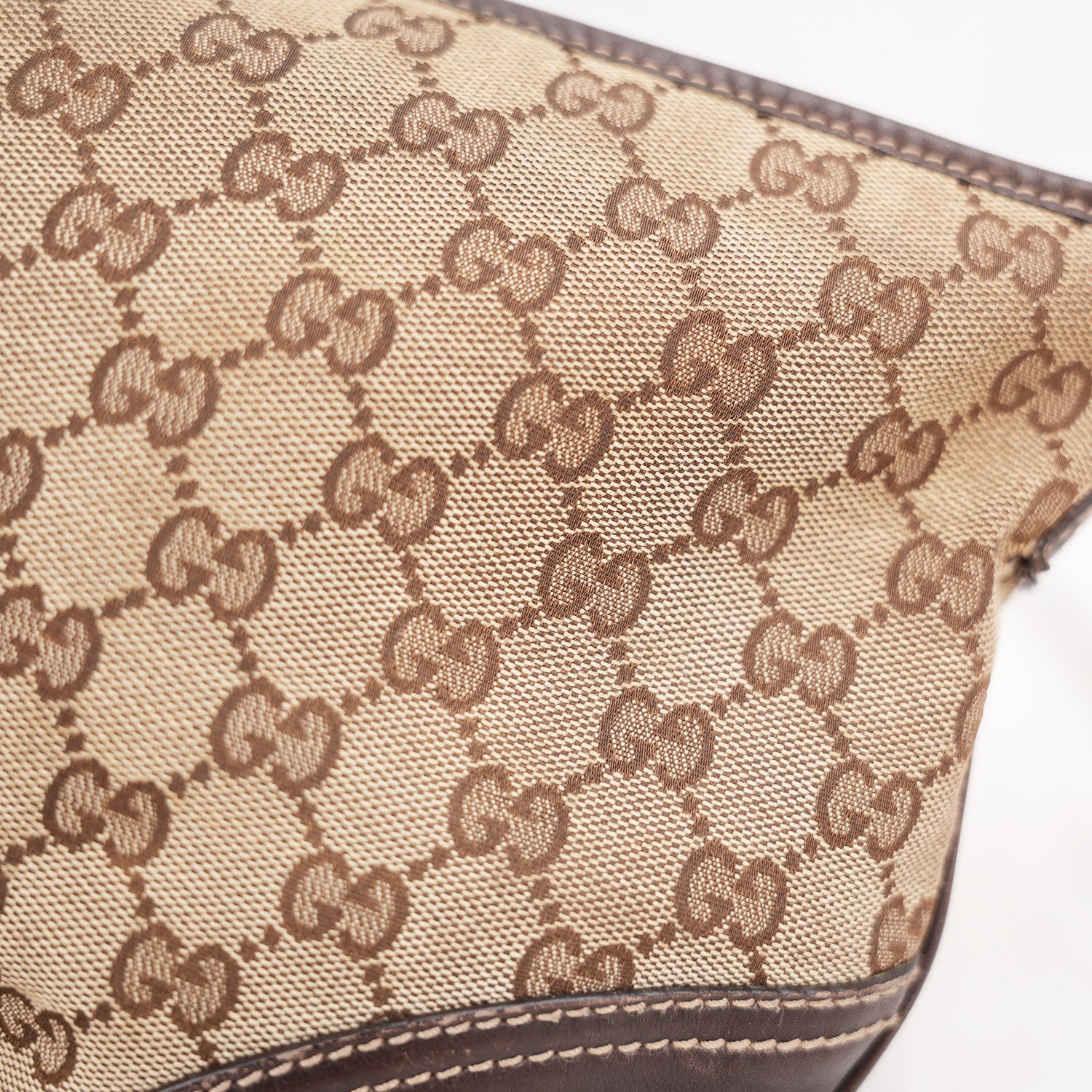 Gucci Borsa a Spalla Donna GG Canvas Beige e Pelle Marrone con Logo Interlocking G | Shoulder Bag Vintage