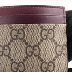 GUCCI Kartenetui GG Supreme in Beige und Braun mit bordeauxfarbenem Leder und Box
