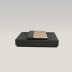 GUCCI Portacarte GG Supreme Beige e Marrone con Pelle Nera – Condizioni Eccellenti con Scatola
