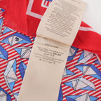 Gucci Foulard in Seta 50 Origami Boat Print Rosso e Blu