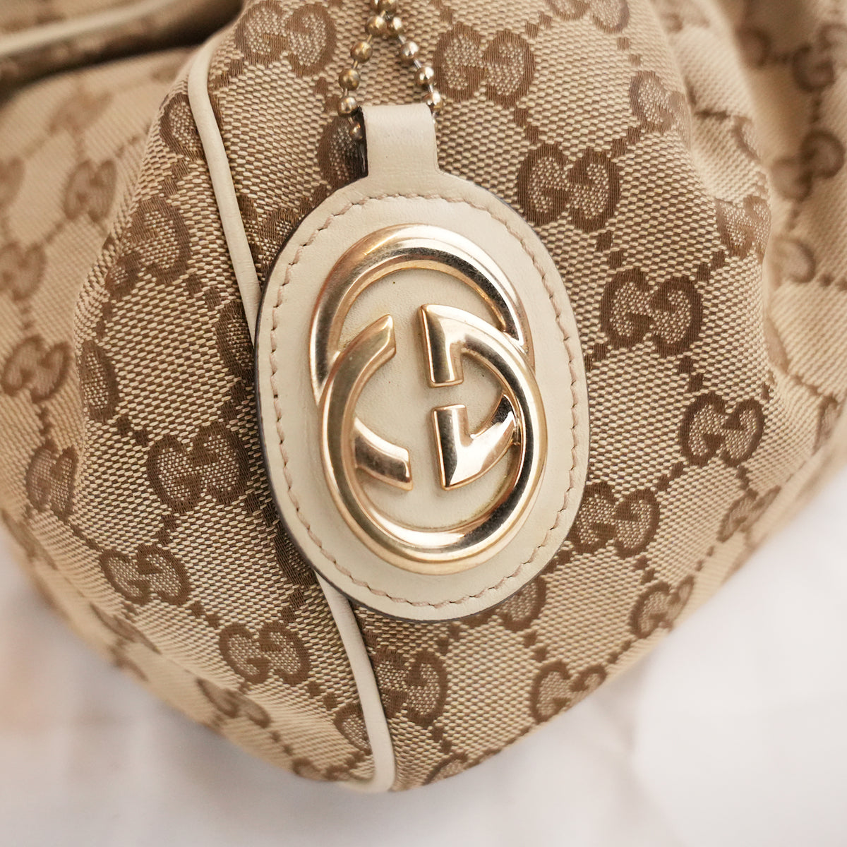Gucci Sukey Medium GG Canvas and Leather Tote Bag Vintage