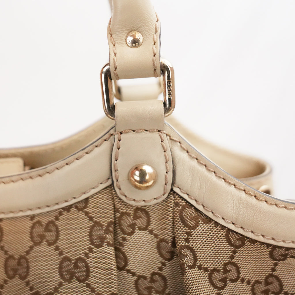 Gucci Sukey Medium GG Canvas and Leather Tote Bag Vintage