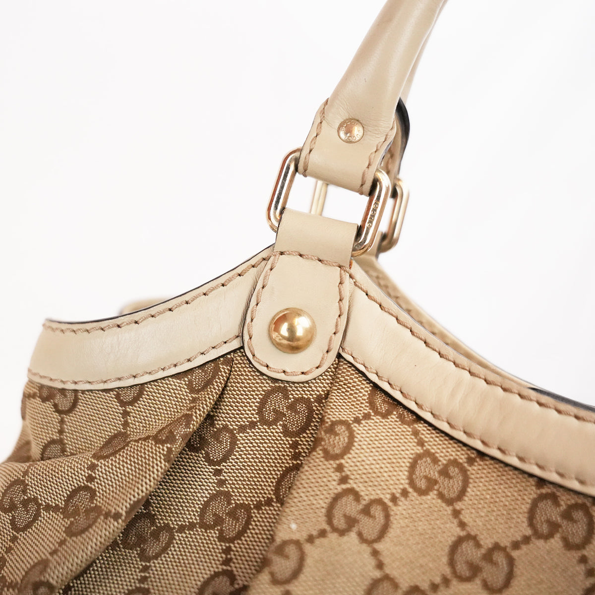 Gucci Sukey Medium GG Canvas and Leather Tote Bag Vintage