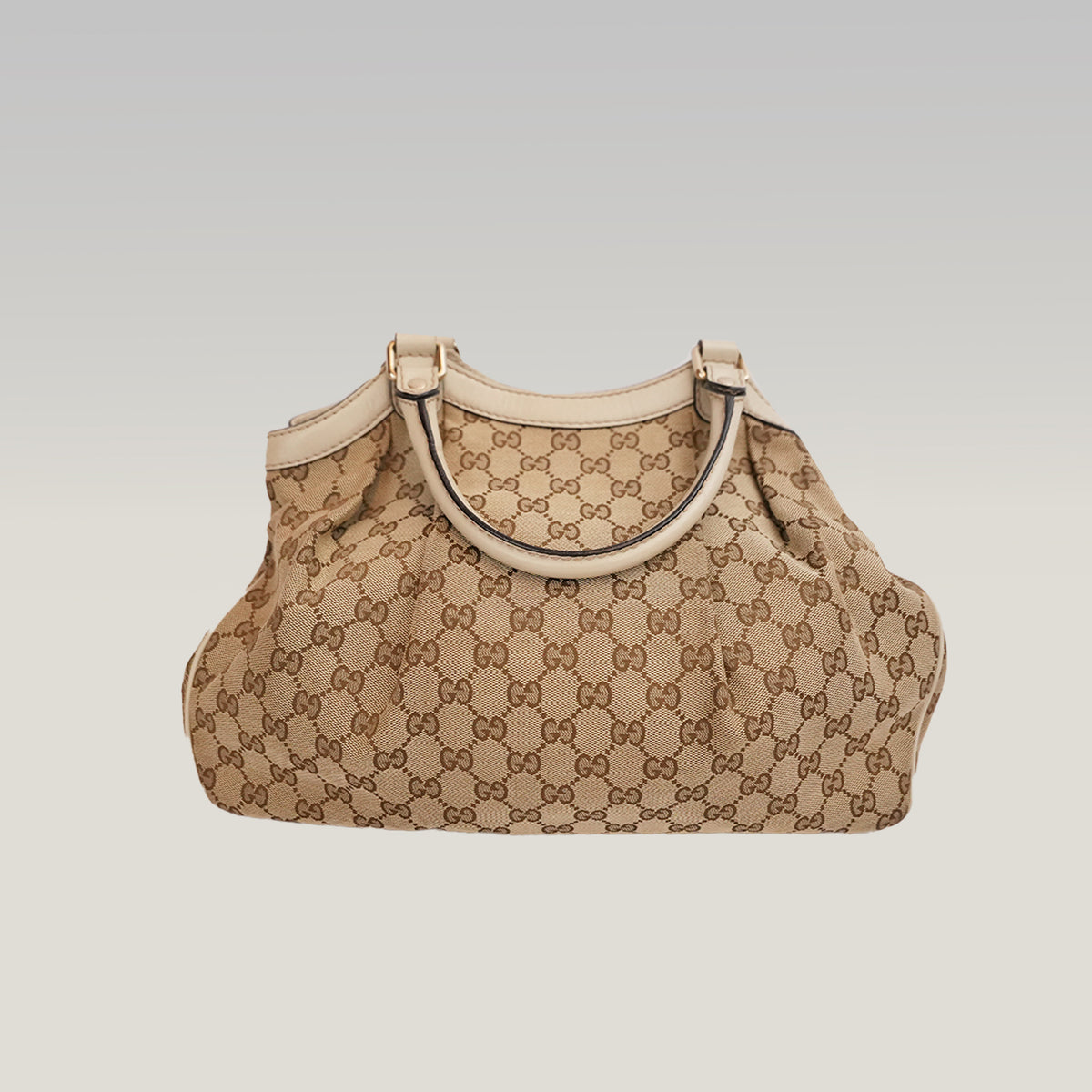 Gucci Sukey Medium GG Canvas and Leather Tote Bag Vintage