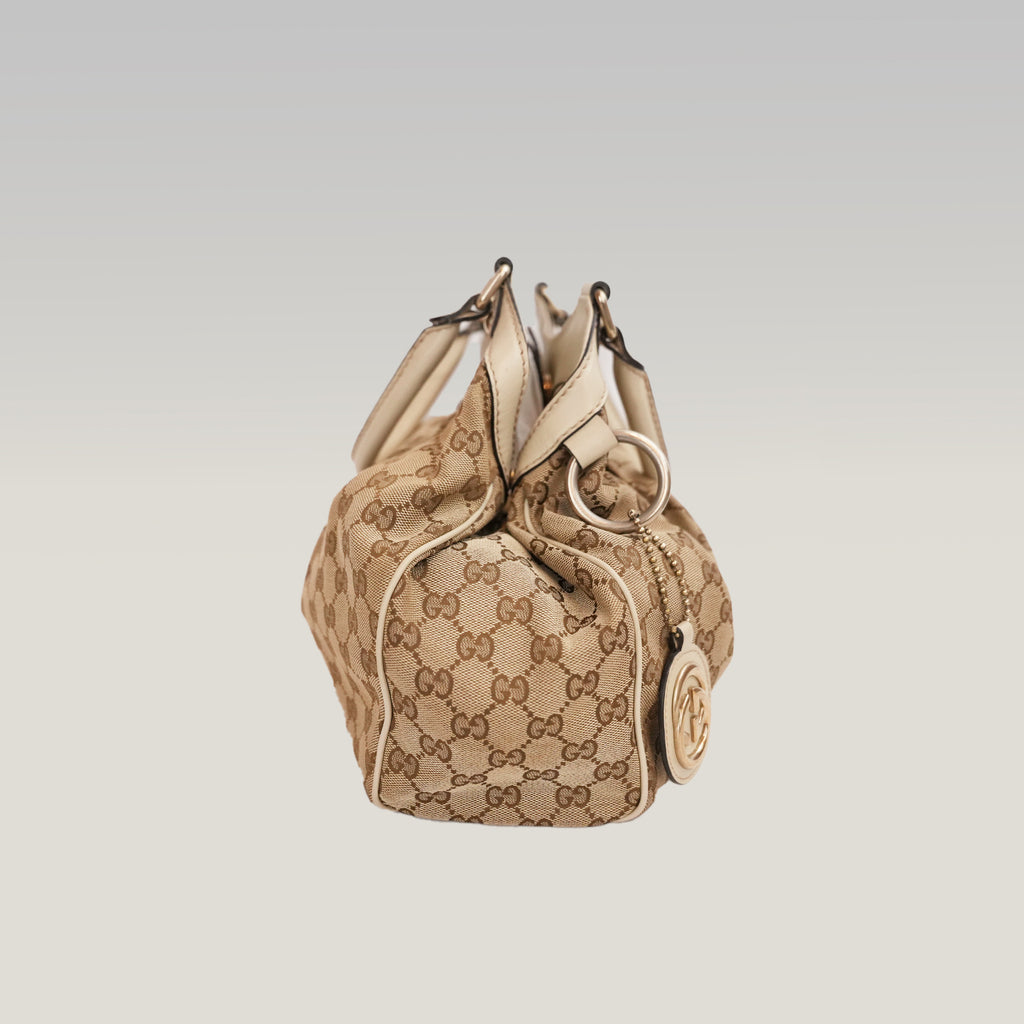Gucci Sukey Medium GG Canvas and Leather Tote Bag Vintage