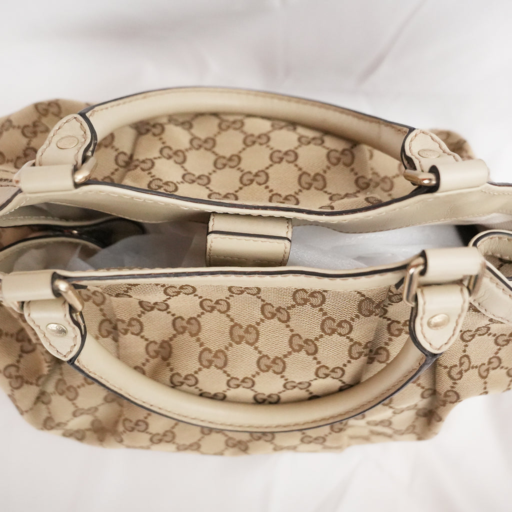 Gucci Sukey Medium GG Canvas and Leather Tote Bag Vintage