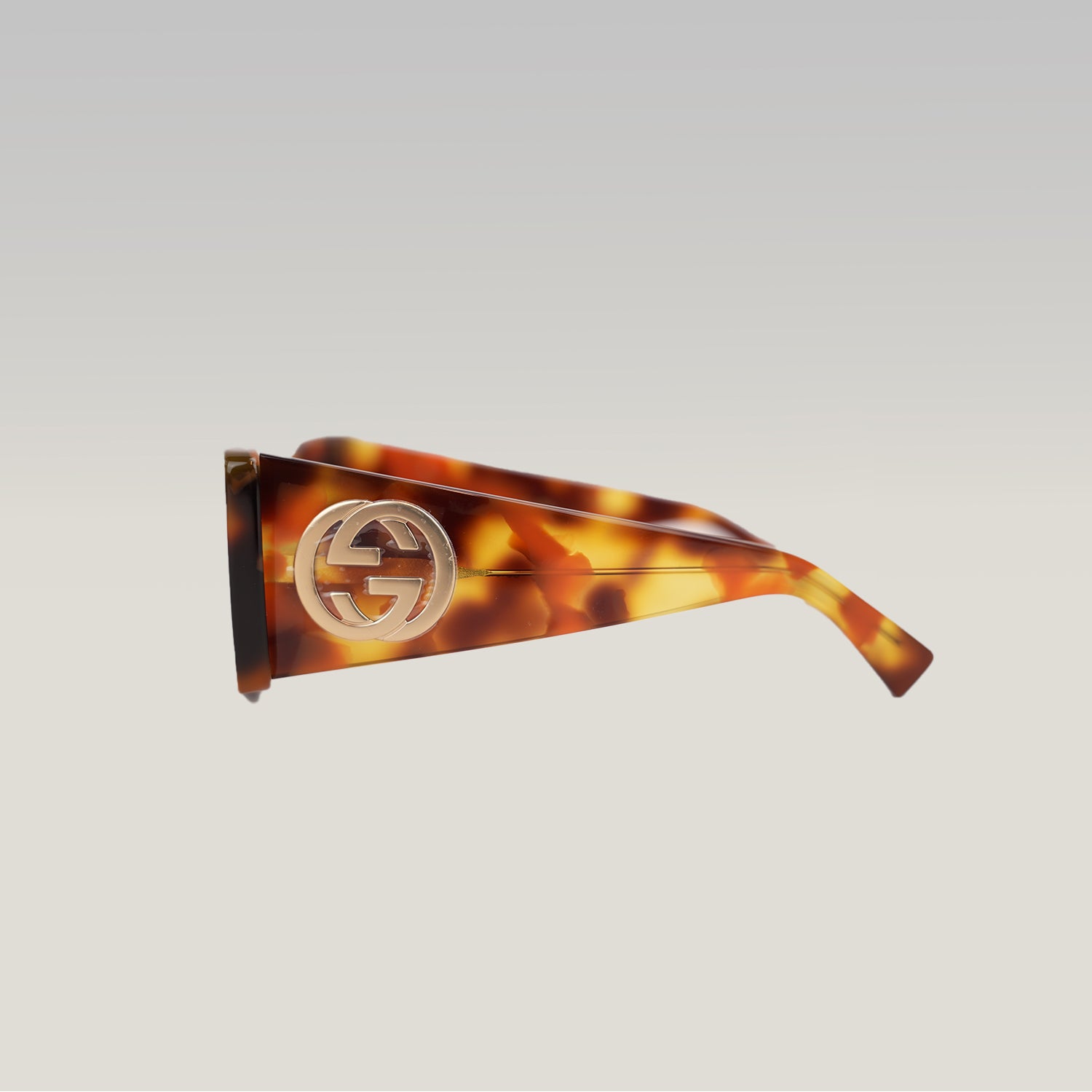 Gucci  Butterfly Havana Sunglasses with Gold Interlocking GG Logo