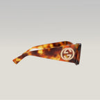 Gucci  Butterfly Havana Sunglasses with Gold Interlocking GG Logo