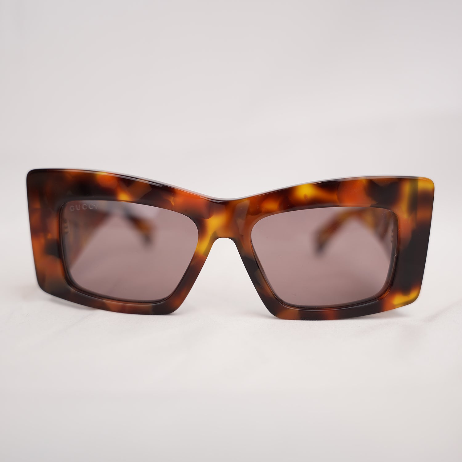 Gucci  Butterfly Havana Sunglasses with Gold Interlocking GG Logo