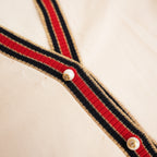 Gucci Cardigan in Lana Colorblock con Bottoni Perla Web Stripe