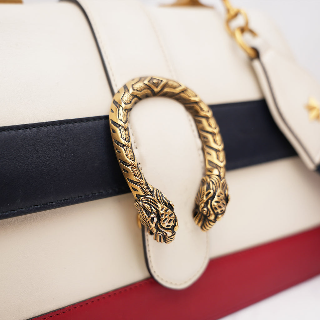 Gucci Dionysus Bamboo Borsa a Mano in Pelle Multicolor con Manico in Bambù e Tracolla