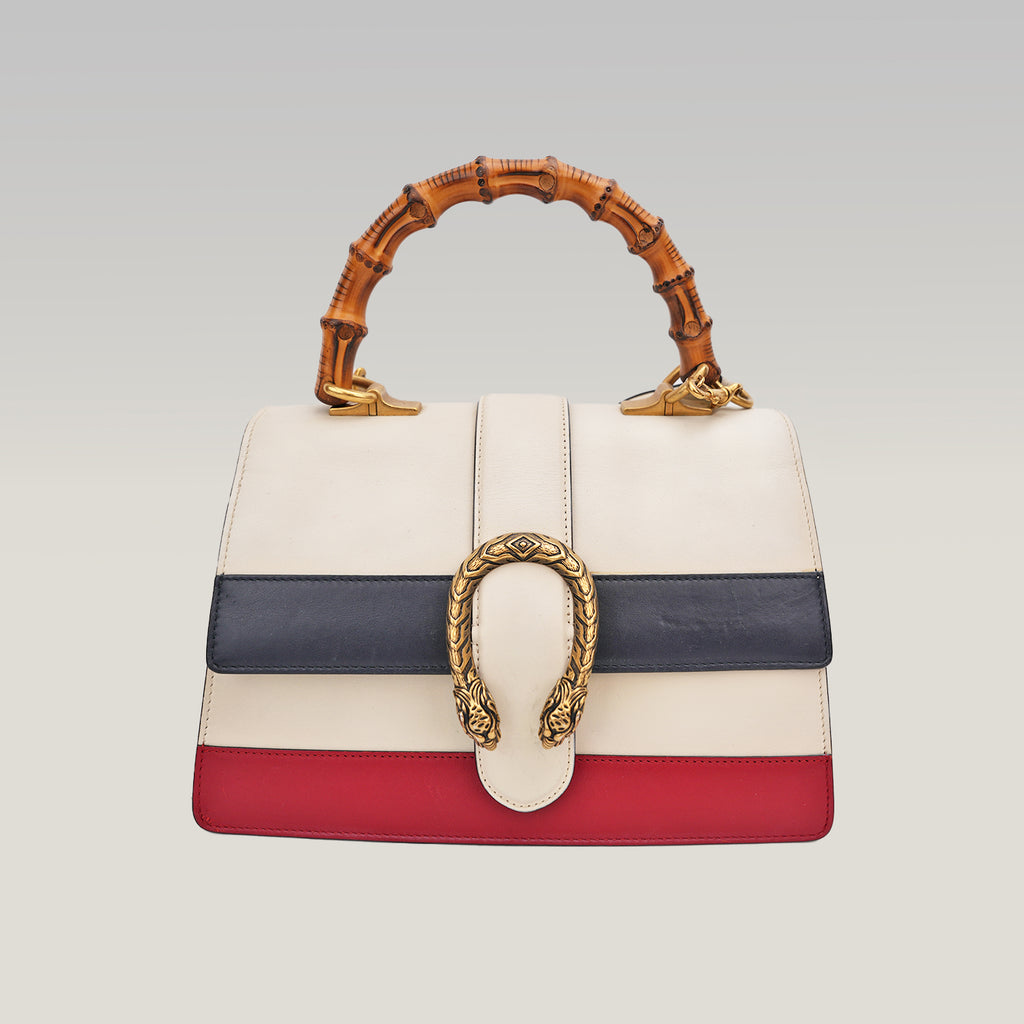 Gucci Dionysus Bamboo Borsa a Mano in Pelle Multicolor con Manico in Bambù e Tracolla
