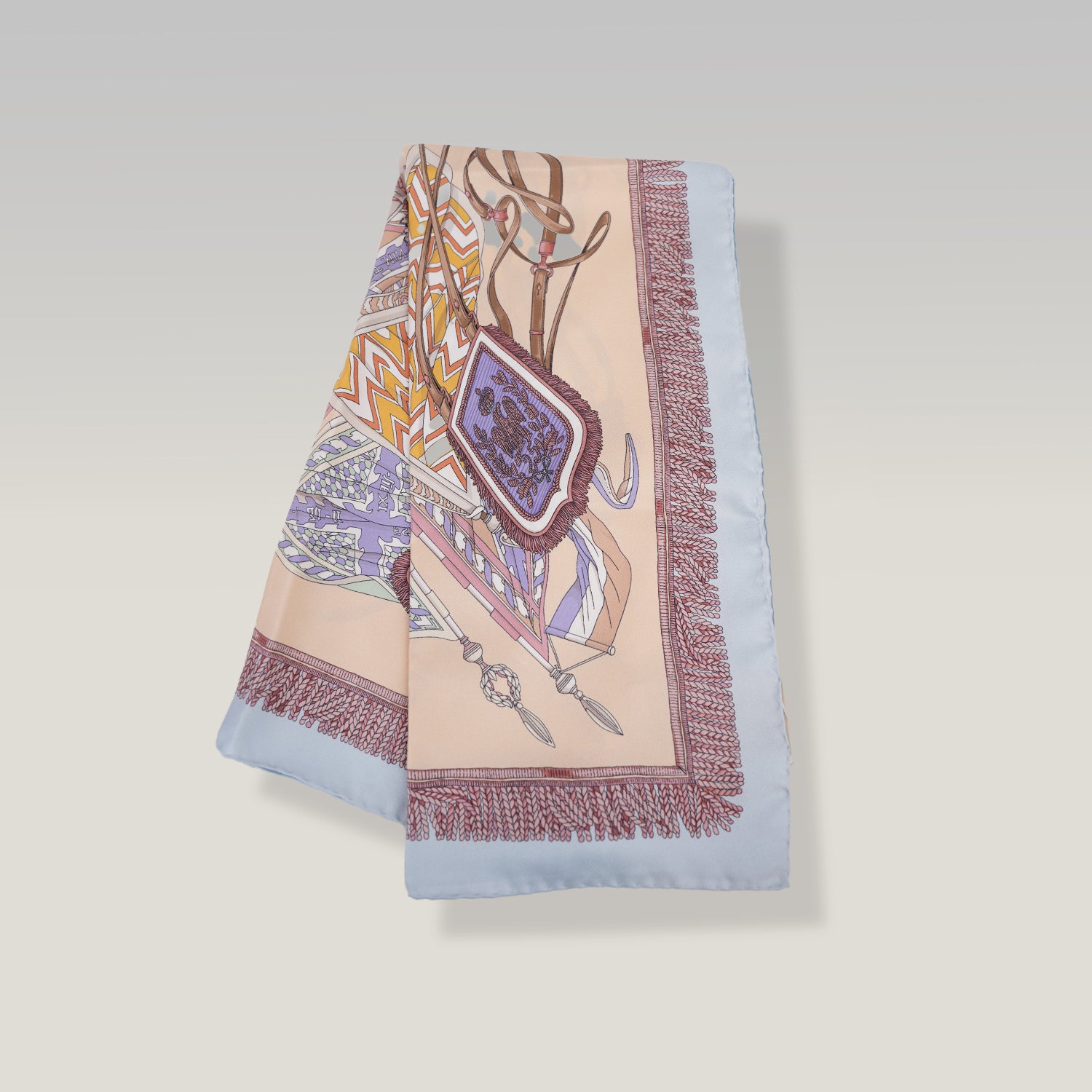 Hermès Carré 90 Foulard in Seta Multicolor con Stampa Equestre 90x90 cm