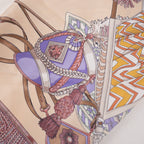 Hermès Carré 90 Foulard in Seta Multicolor con Stampa Equestre 90x90 cm