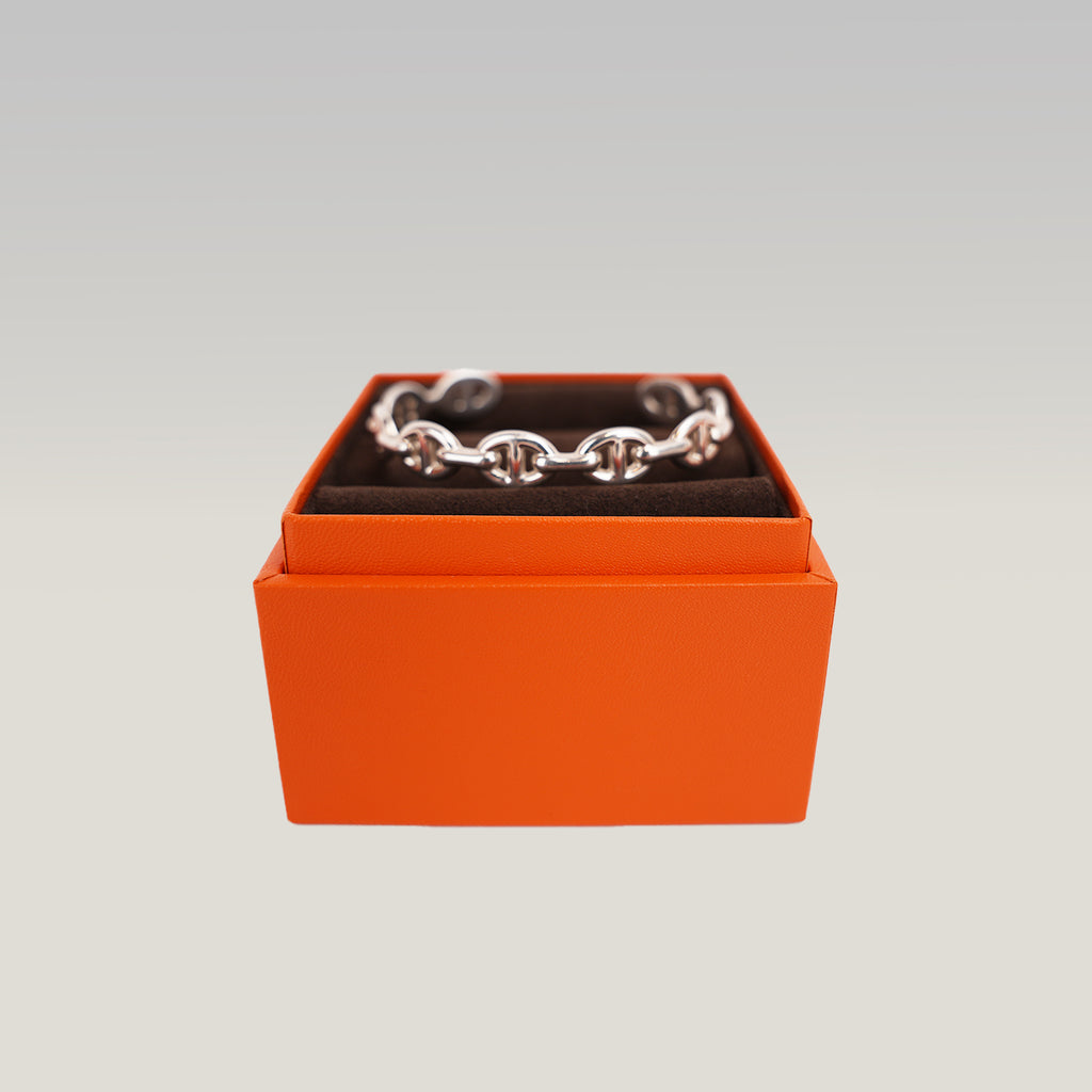 Bracciale Hermès Chaîne d’Ancre in Argento 925 con Maglie Iconiche e Scatola
