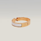 Hermès Clic Clac H PM Bracciale Rigido in Metallo Dorato con Smalto Bianco